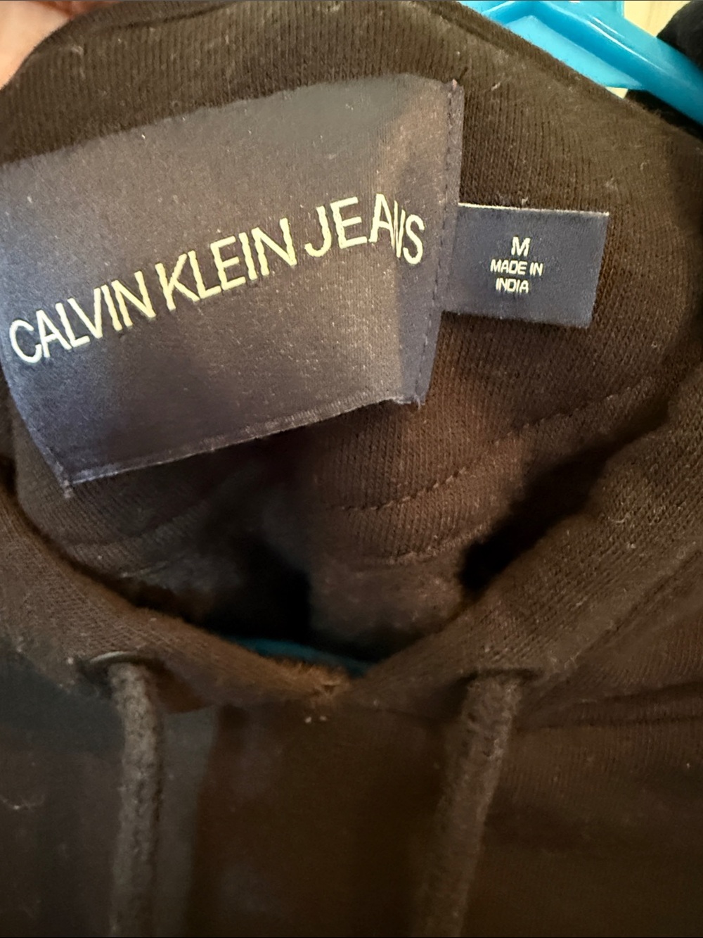 Calvin Klein Jeans Black Hoodie with White CK Logo - Picture 2 of 3